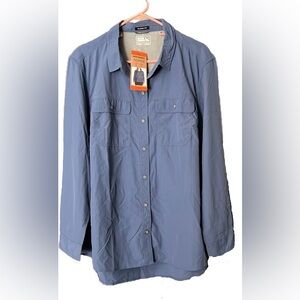 New- Eddie Bauer Womens Lightweight Long Sleeve Ripstop Mountain Shirt